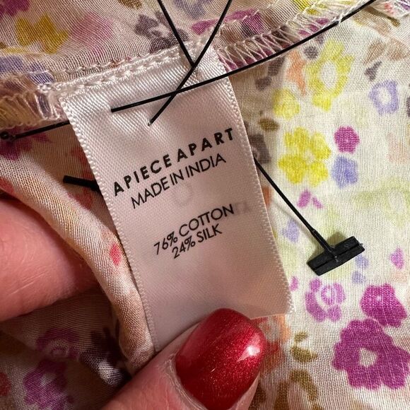 APiece Apart Everlasting Floral Top Slipper Size 0 XS Pink Feminine Romantic - Picture 6 of 10